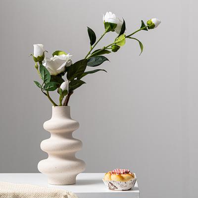 Vaso de Cerâmica Criativo, Arranjo de Flores de Luxo, Ornamento Decorativo Simples para Mesa de Banquete de Casamento