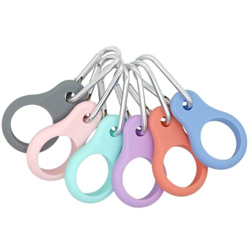 Aquafix 6-Piece Silicone Water Bottle Holder with Carabiner, Portable and Portable for Hiking, Hiking, Blackouts, and Outdoor Activities (6 Colors)