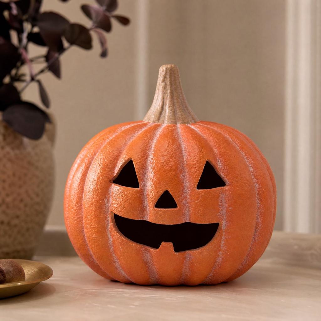 Pumpkin Resin Figurine Fall Decor for Tabletop Shelf
