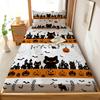 Halloween Spider Web Black Cat Pumpkin Fitted Sheet 3PCS Set Spooky Bedding Set 1 Fitted Sheet + 2 Pillowcases