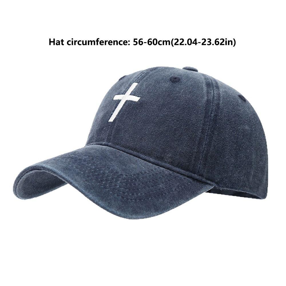 Fashion Embroidered Cross Baseball Cap Breathable Sunscreen Peaked Cap Simple Casual Hip Hop Hat Outdoor