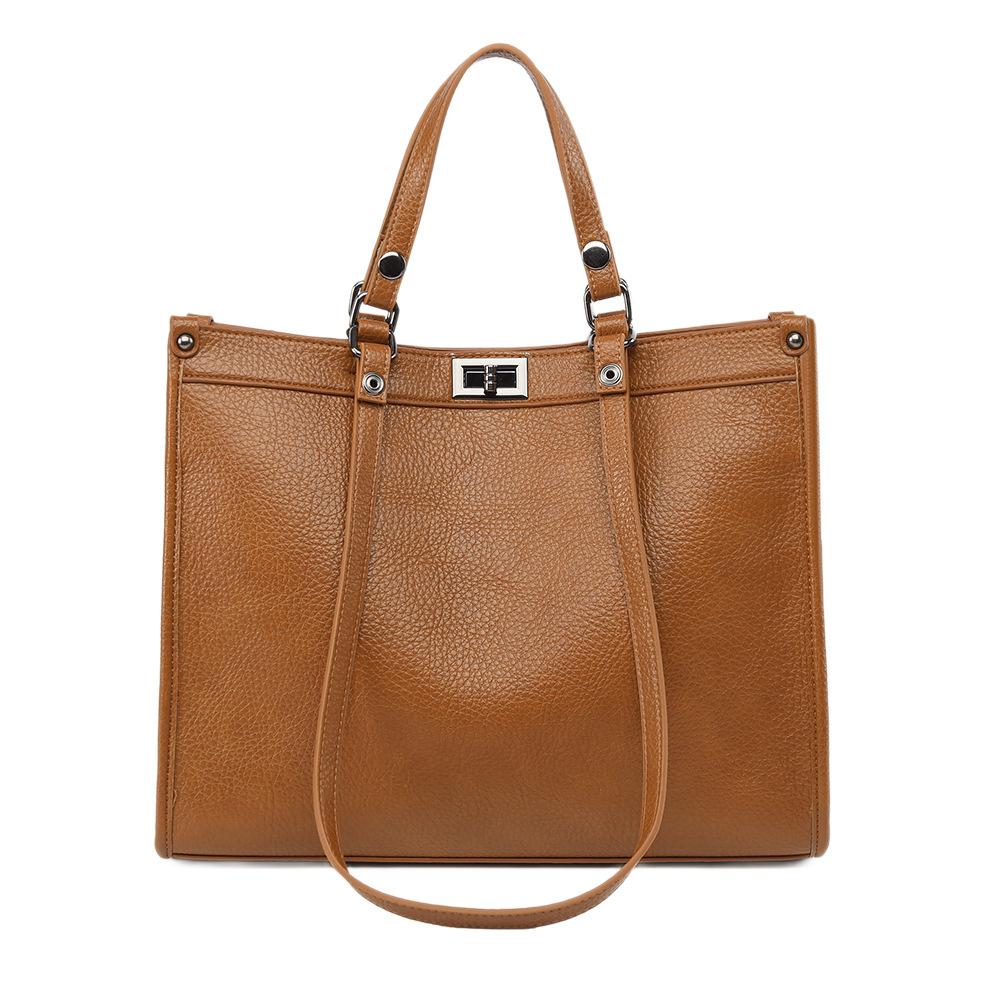 Handväska, Högkvalitativ Retro Axelväska för Kvinnor, Ny Pendlarväska, Höst och Vinter Stor Kapacitet Tote Bag