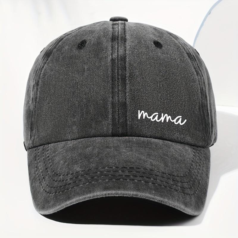 1pc Women's "Mom" Printed Baseball Cap,Retro Washed Daddy Hat,Outdoor Adjustable Mother's Day Gift,Suitable for Sports,Fishing