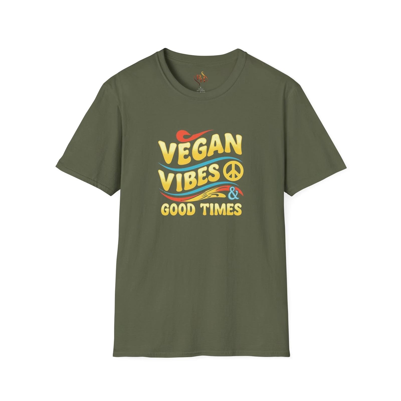 

Vegan Vibes T-Shirt, Unisex Tee for Plant-Based Living, Festival Wear, Activist 4XL