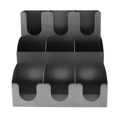 Organizador de Copos e Tampas 9 Compartimentos Aço Inoxidável Dispensador Vertical de Copos de Café e Porta-Tampas