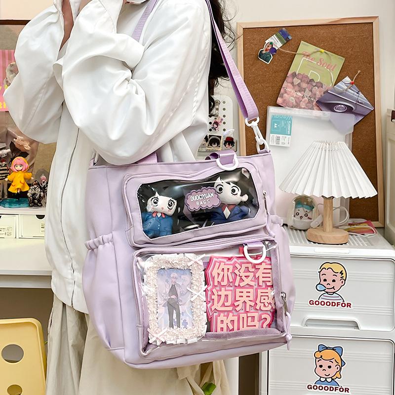 Bolso Bandolera Grande con Panel de Pantalla para Almacenamiento de Merchandising de Anime y Accesorios de Convención