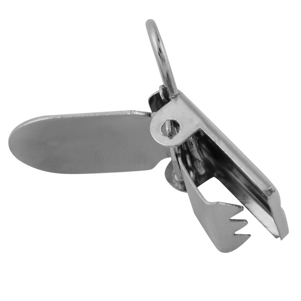 20pcs Rugged Fasteners Metal Suspenders Clips Silver Metal Adjustable Fastener  Accessory 25mm