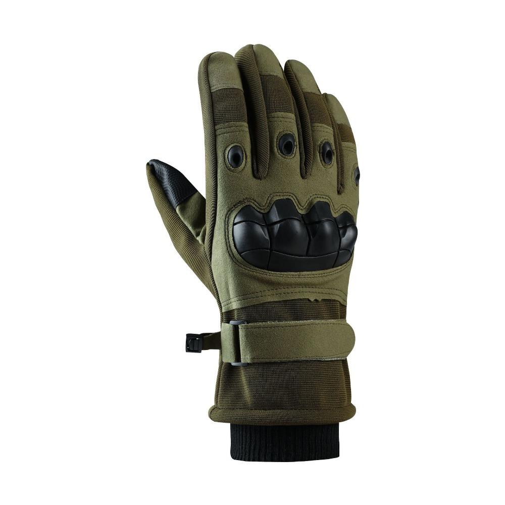 Tactical Gloves Men's Cotton Thickened Touch Screen Windproof Waterproof Protective Velvet Thermal Gloves