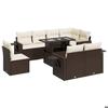 VidaXL Salon de jardin avec coussins 9 pcs marron résine tressée 3326504