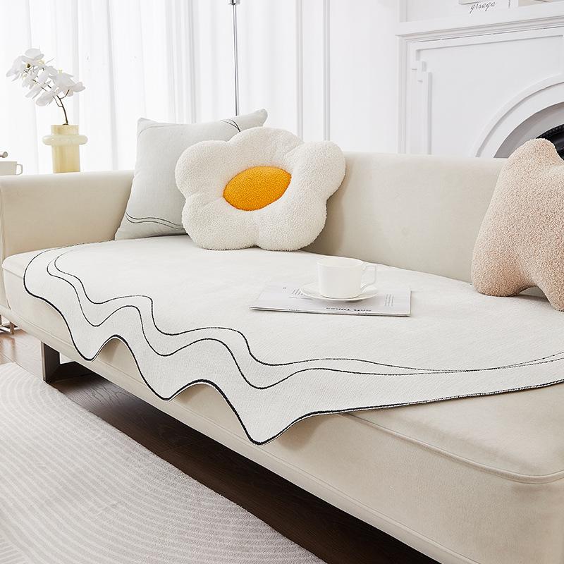 

Подушка для дивана специальной формы из синели, универсальный нескользящий коврик Four Seasons, простая кожаная подушка для дивана в стиле Ins, чехол на спинку, полотенце 70*70cm