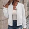Spring Casual High Neck Zipper Knit Cardigan Women's Long Sleeve Chic Coat