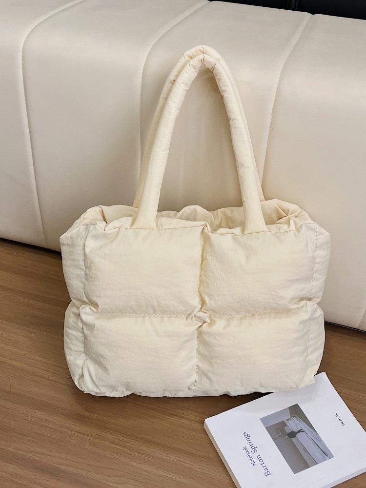 Nylon Padded Down Shoulder Bag 2023: Autumn/Winter Large Capacity Underarm Tote