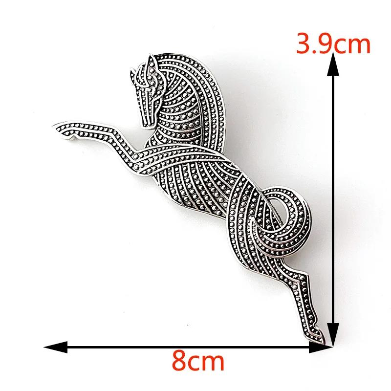 New Vintage Metal Animal Brooches Neutral Line Horse Cat Brooches Stylish Suit Coat Decor Banquet Party Daily Wear Jewelry Gifts