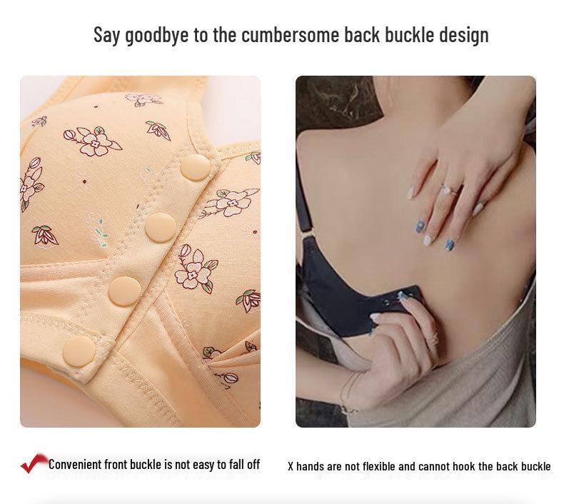 Women's Wireless Push-Up Anti-Sag Vest Bra - Large Size, Comfortable Front-Opening