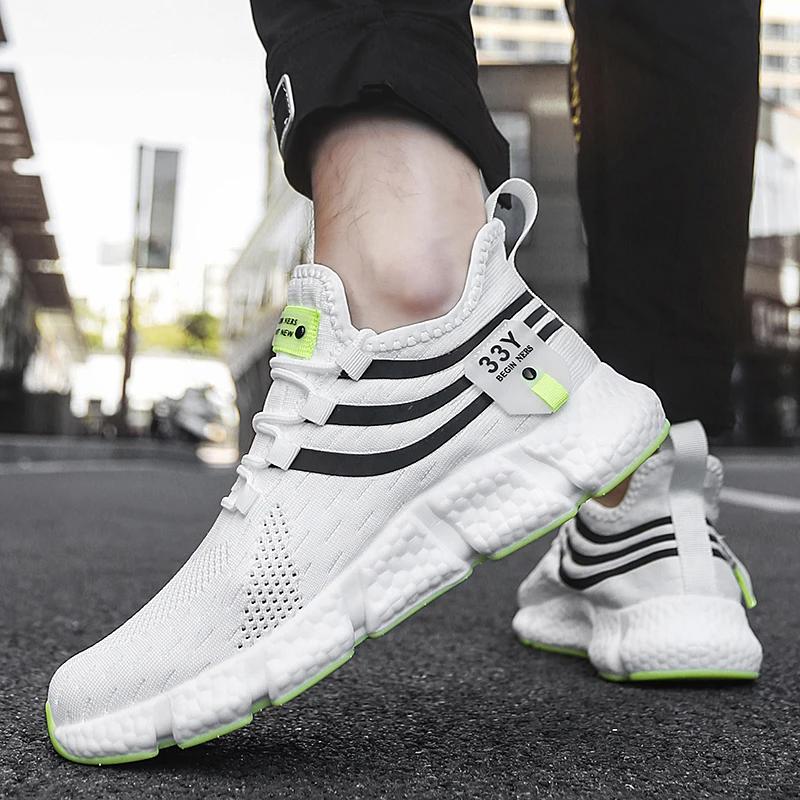 Men's Sneakers Mesh Breathable Running Shoes Male Light Non-slip Classic Sports Casual White Shoes Female Couple Tenis Masculino