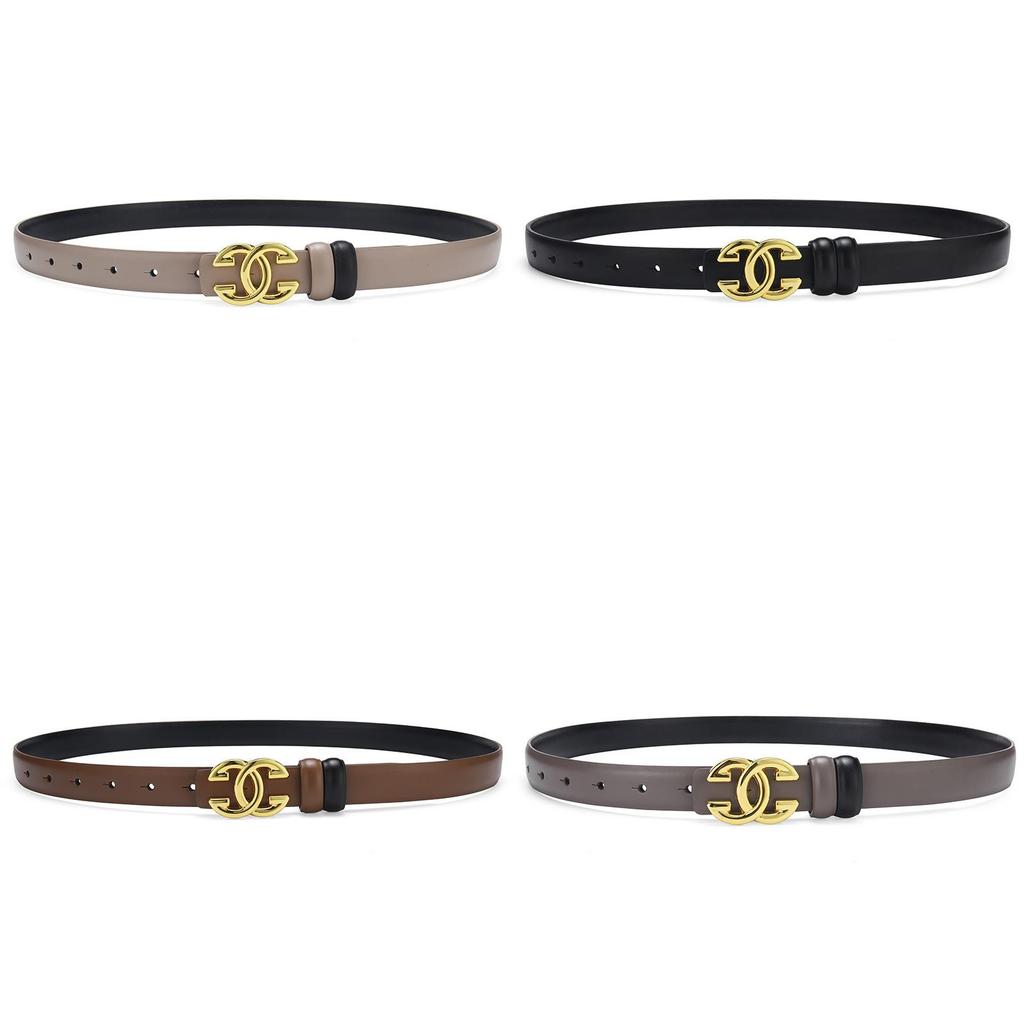 Ladies Leather Belt With Alphabet Alloy Buckle For Business Casual And Fashion Enhancing Style