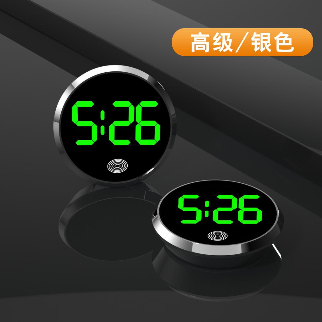 Car Digital LED Clock Dashboard Electronic Time Display Round Shape Compact Design Easy Installation Vehicle Accessory