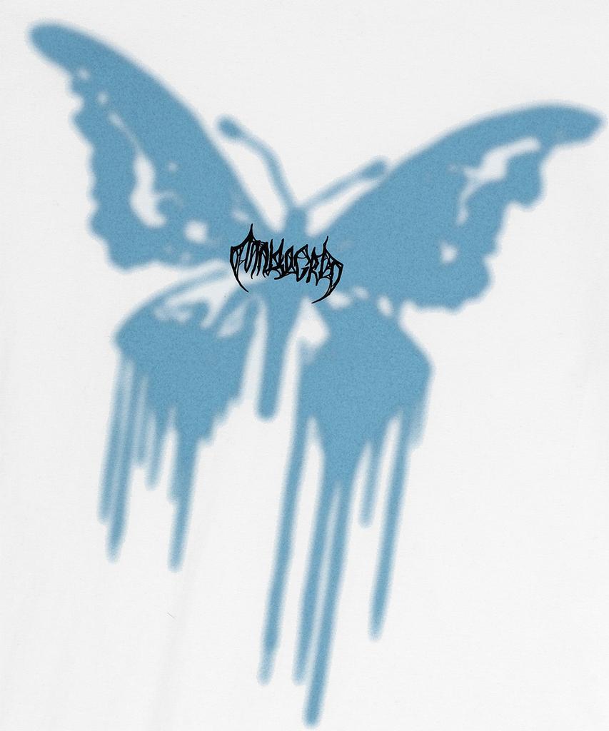 MAHAGRID Butterfly Goth Tee White(Mg2Emmt538A)