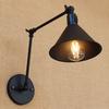 Retro Wrought Iron Black Long Arm Wall Lamp E27 Studio Bedside Bedroom Loft Aisle