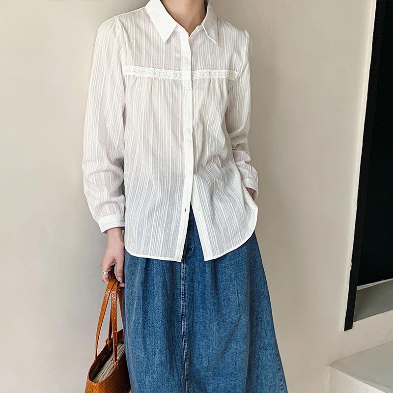 Women's Spring New Loose Casual Versatile Pure Cotton Shirt Design Top