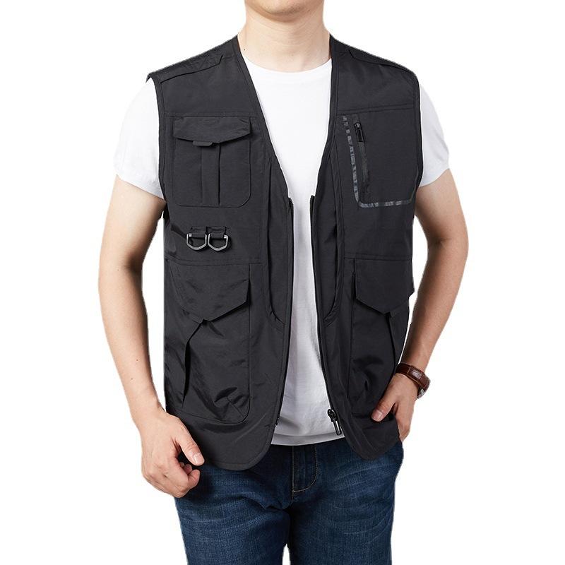 Vest Men's Outdoor Leisure Young and Middle Aged Photography Fishing Canshouldered Vest Jacket Sports Coat Men