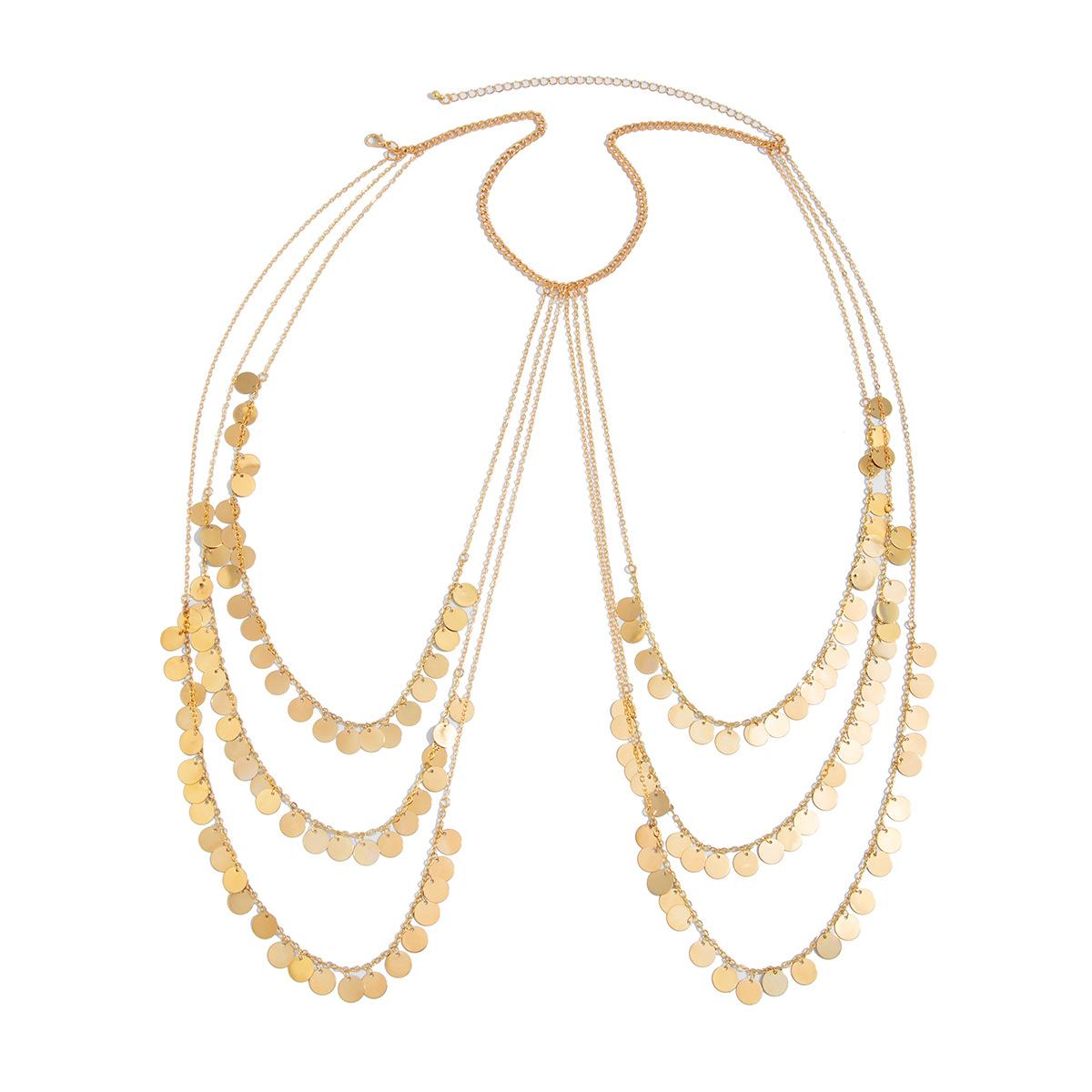 

Многослойное ожерелье с бахромой из дисков, модное, с высоким чувством, универсальное, изысканное, нишевое ожерелье для женщин
