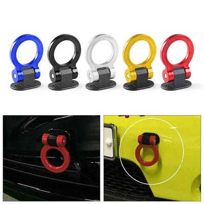 Abs estilo do carro ganchos de reboque adesivo decoração do carro auto traseiro dianteiro reboque simulação anel corrida veículo reboque gancho