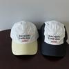 Stylish Summer Baseball Cap With Embroidered Letters For Couples In Black And Beige