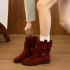 Retro Niche Card Color Medium Tube Martin Boots Women's Boots 2025 New Autumn Single Boots Western Fashion Pile Short Boots