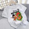Dragon Ball Goku T-shirt for Children Birthday Figure Tee Top Boy Girl Clothes Anime Short Sleeve Kids White Loose Gift