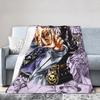 Bizarre Adventure Knitted Blanket Anime Flannel Throw Blanket Home Couch Decoration Soft Warm Bedspread