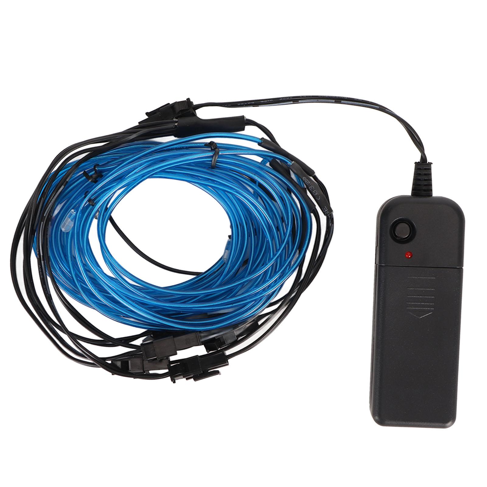

Blue EL Wire Noise Reduction Bendable Decorative 5 in 1 Neon Light Wire for Car Halloween Christmas Party