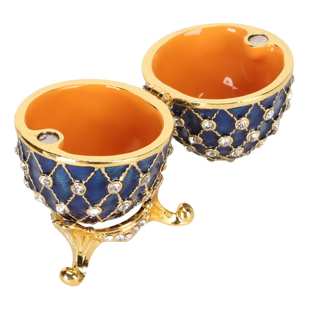 Egg Trinket Box Zinc Alloy Sparkling Rhinestone Exquisite Elegant Metal Jewelry Box for Family Storage