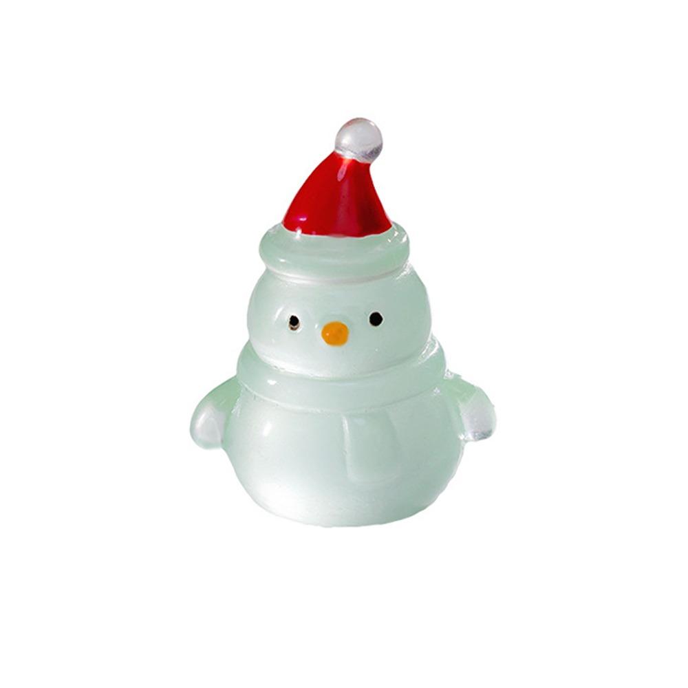 10pcs Glowing in Dark Christmas Snowman Statue Merry Christmas Decoration  Car Accessories