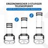 Aluminium Folding Hand Truck Trolley, Heavy Duty Foldable Sack Cart with Adjustable Telescoping Handle, 70KG Load Capacity
