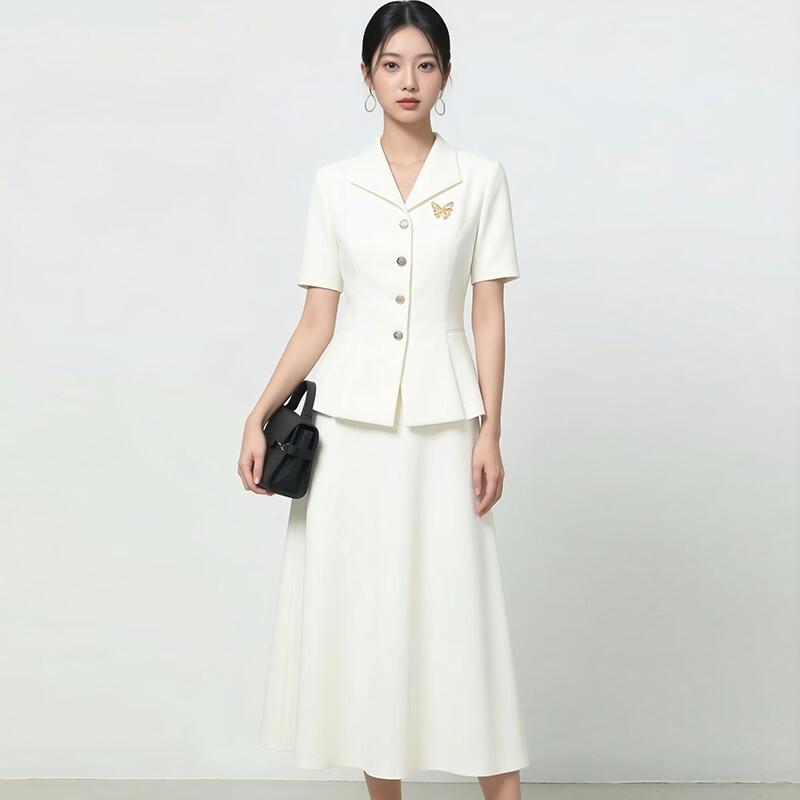 Elegantes Damen-Business-Anzugset mit kurzen Ärmeln