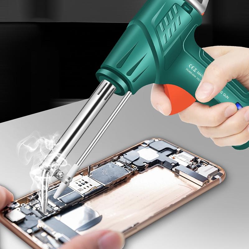 110V / 220V 60W Handheld External Heating Soldering Gun with Bracket Electric Soldering Iron Send Tin Gun Welding Repair Tool