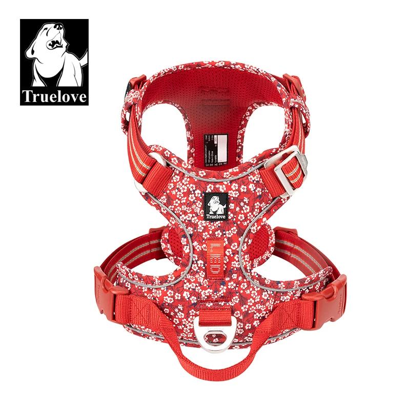 TRUE LOVE TLH5654 Zughaltestopp Hundegeschirr Nylon Reflektierend Verstellbar Step-in Bequemes Haustiergeschirr