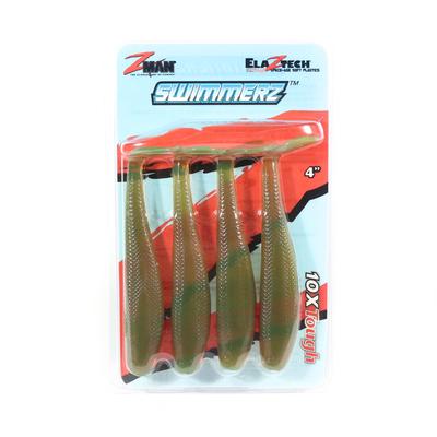 Zman Soft Lure SwimmerZ 4 Inch 4/Pack Motor Oil (7913)