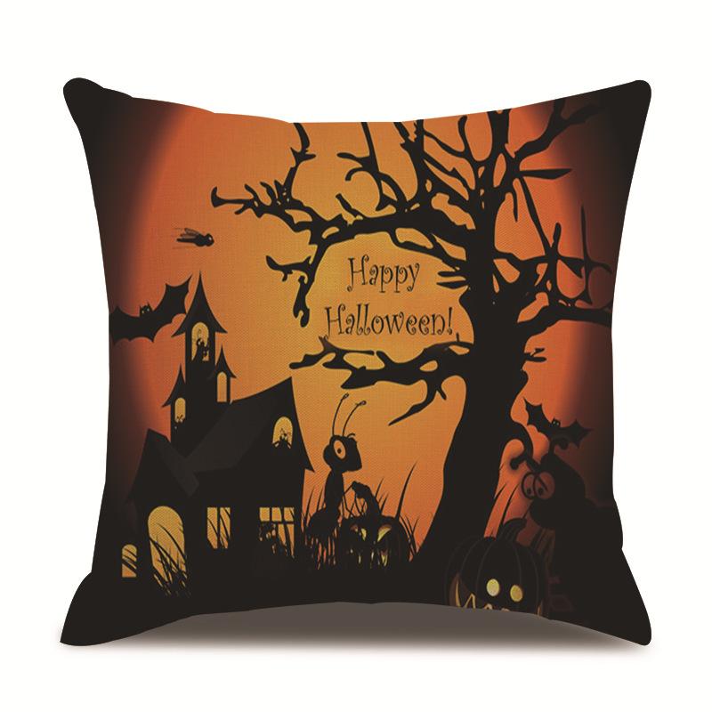 Halloween Linen Pillow Cover Printed Pillow Supply Cushion Cover
