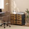 Five-Drawer Filing Cabinet - Rustic Brown