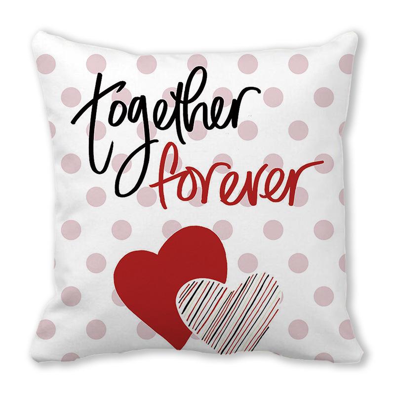 Happy Valentine's Day Theme Digital Printing Short Plush Pillow Covers for Car Sofa Office Cushion Cover Home Goods 60x60cm