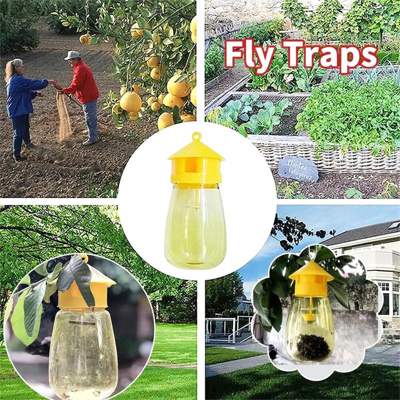Fruit Fly Trap Killer Yellow Plastic Drosophila Trap Anti Fly Fruit Fly Killer Catcher Orchard Insect Trap Pest Control Products