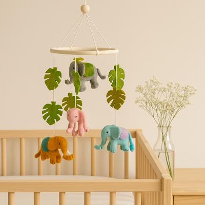 Baby Mobile Filz Elefant Mit Monstera Blättern