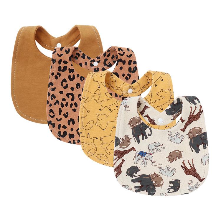 Newborn Baby Bibs Pure Cotton Double Layer Drool Bibs High Absorbency Burp Cloths For Infants Toddlers Soft Skin Friendly