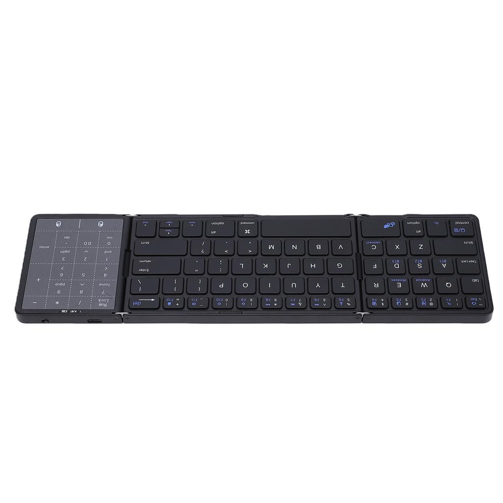 Fold Keyboard Rechargeable Full Size Keys Folding Wireless Keyboard with Touchpad Multi Device Sync for Laptop PC Tablets