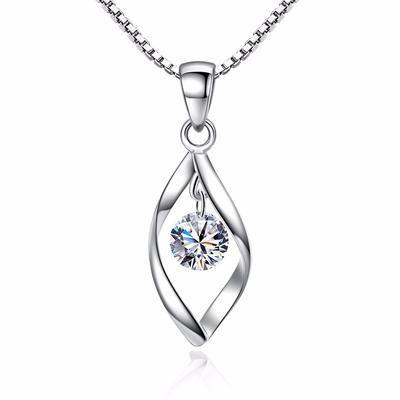 À propos de Collier simple en argent avec pendentif rotatif en zircon pour femme