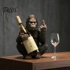 Gorilla Mittelfinger Flaschenhalter, Lustige Gorilla Statue Spirituosenflaschen-Ausstellungsständer, Robuster Sasquatch Flaschenhalter, Rustikale Bar Dekoration