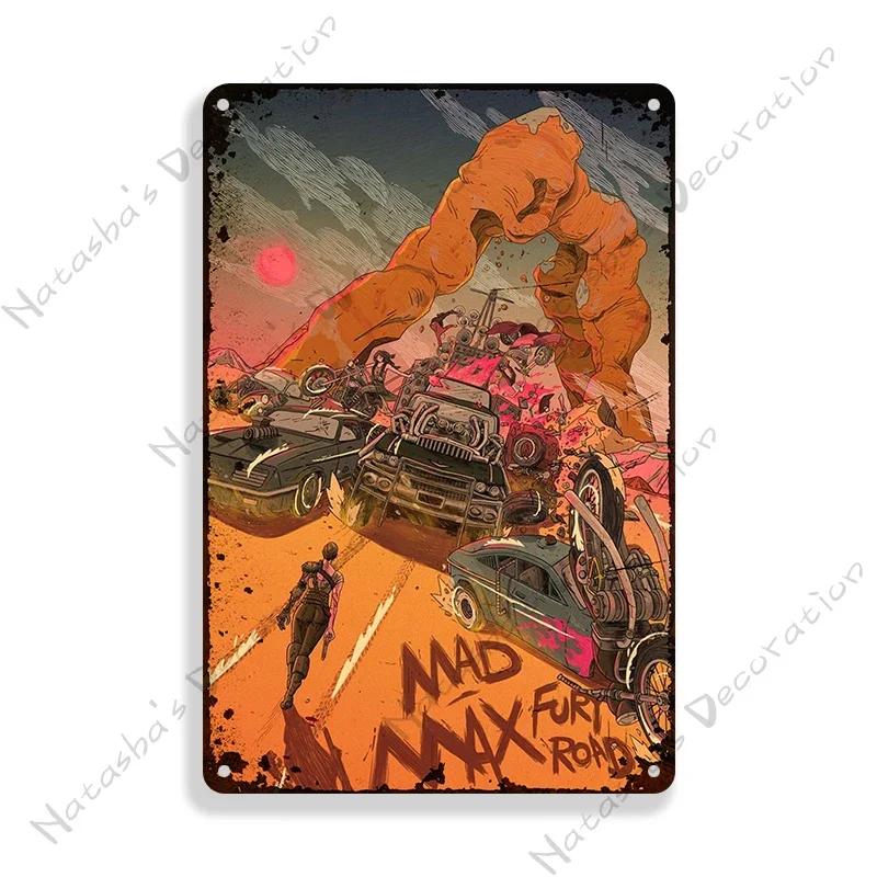 

Постер к фильму «Безумный Макс» Металлическая жестяная табличка Декоративная тарелка Металлические знаки Винтажная металлическая табличка Декор стены гаража кафе Знаки Жестяная табличка для бара 20x30cm（7.8x11.8inch）