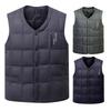 Vest Kåpe V-hals Ermeløs Ensfarget Enkel Breasted Vest Kåpe med Lommer Fortykket Vindtett vest med varm bunn